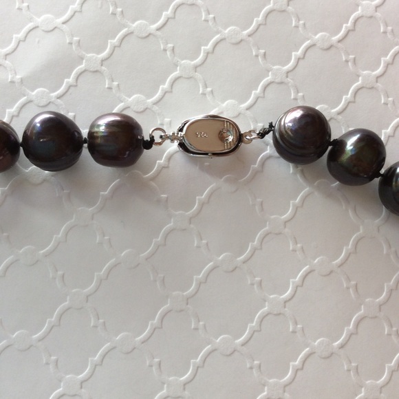 11mm Iridescent Tahitian Pearl Strand Sterling Silver - Picture 11 of 13